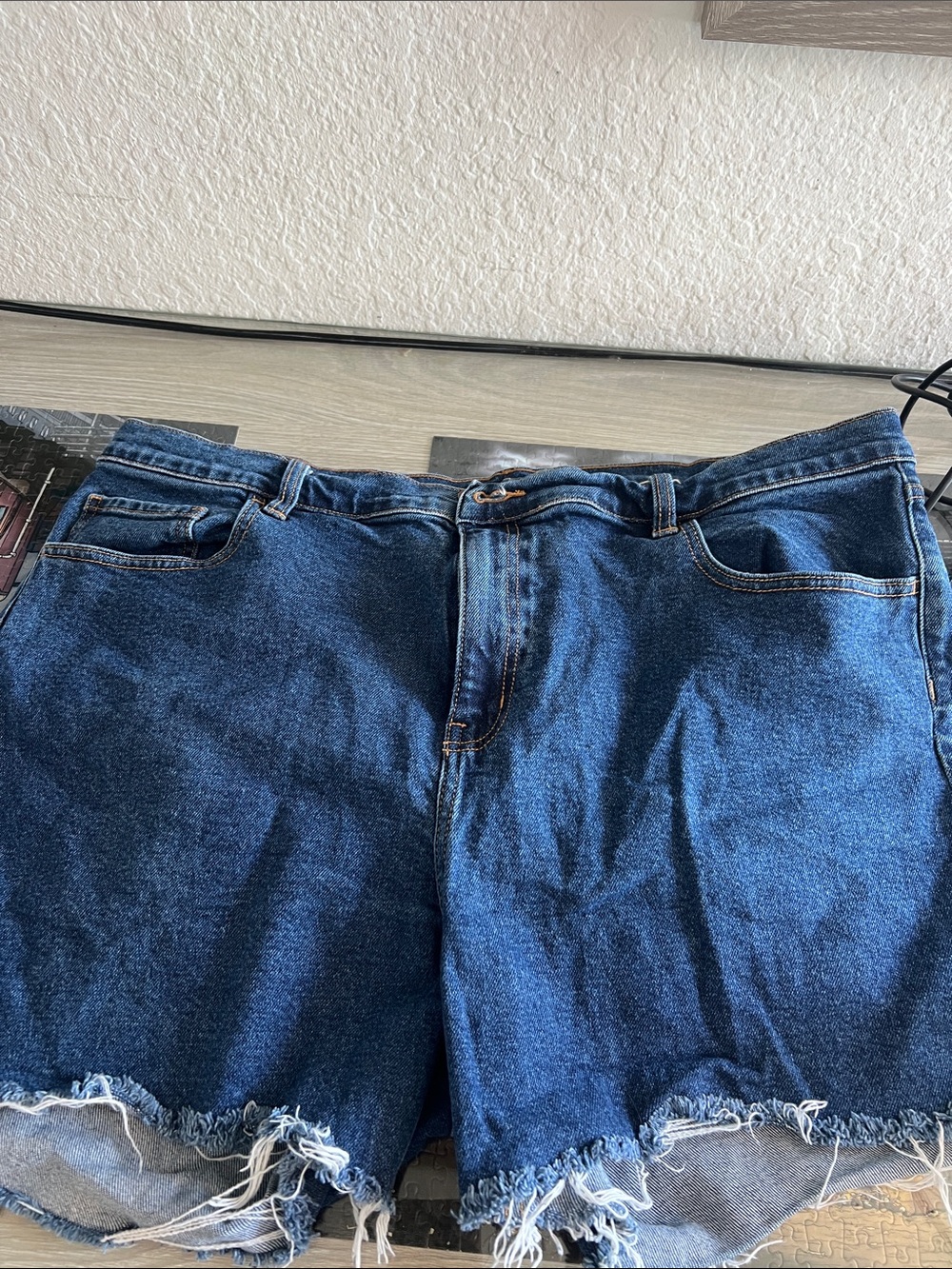Fashion Nova Blue Denim Mid-Rise Shorts